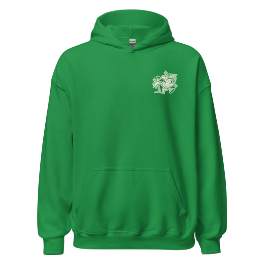 Ting's green unisex hoodie with Ting's logo on front