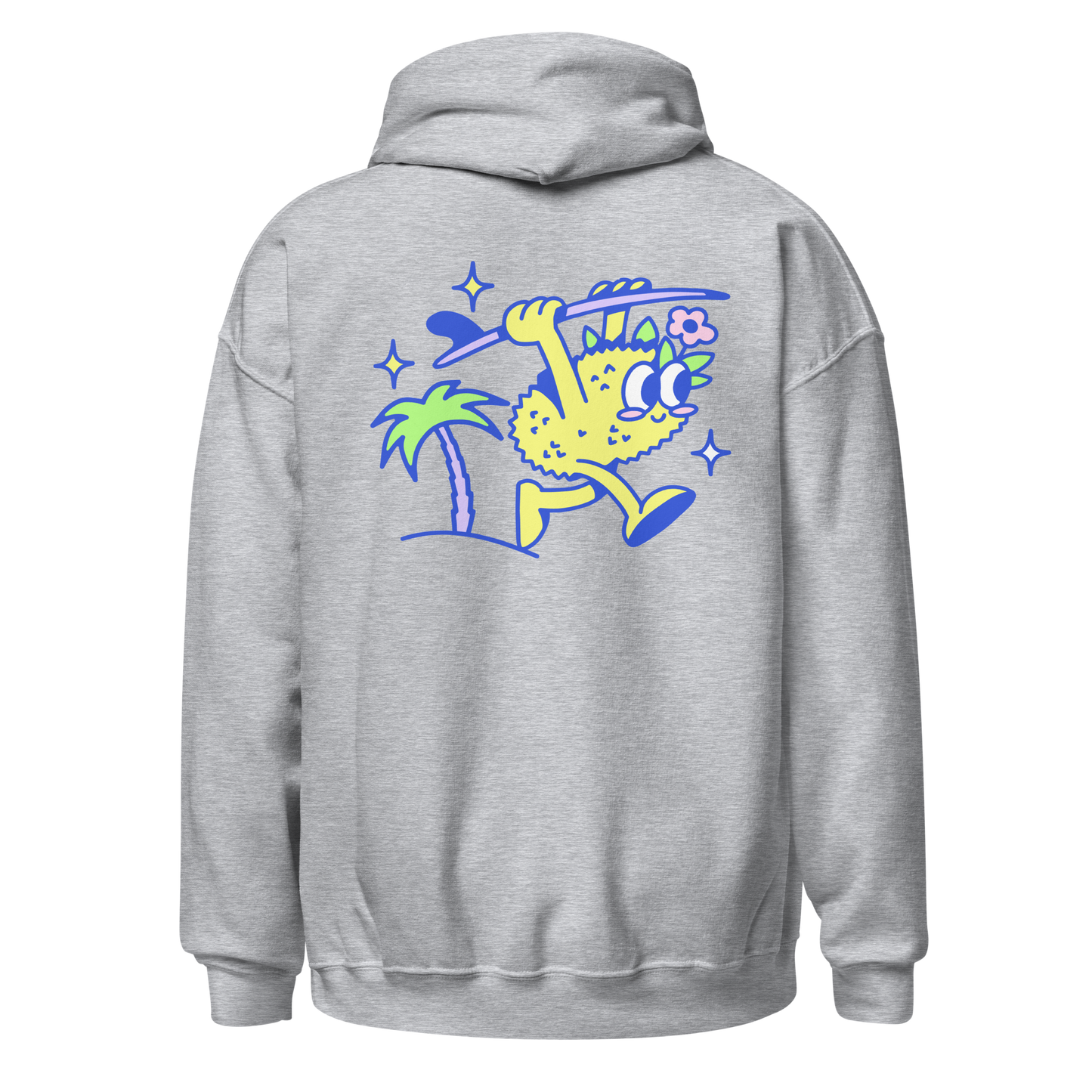 Ting's heather grey unisex hoodie with Ting's logo